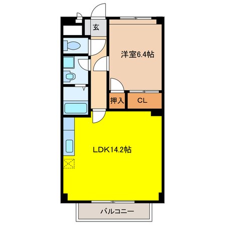 ハイツ功城の物件間取画像